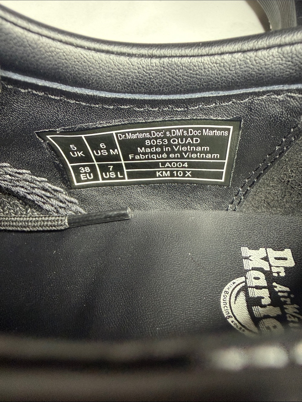 Dr. Martens Black Leather 5-Eye Derby Shoes with Yellow Stitching - Picture 3 of 11